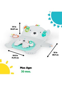 Bright Starts Tummy Time Prop & Play Baby Activity Mat With Support Pillow & Taggies - Polar Bear 35 X 29.5 In., Newborn And Up  - Image 3