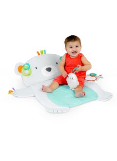 Bright Starts Tummy Time Prop & Play Baby Activity Mat With Support Pillow & Taggies - Polar Bear 35 X 29.5 In., Newborn And Up  - Image 2