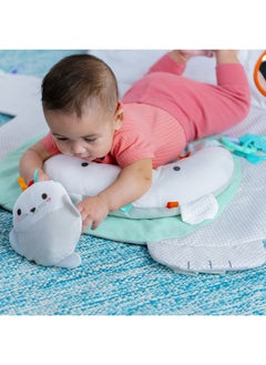 Bright Starts Tummy Time Prop & Play Baby Activity Mat With Support Pillow & Taggies - Polar Bear 35 X 29.5 In., Newborn And Up  - Image 4