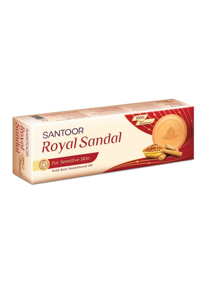 Royal Sandal Bathing Soap For Sensitive Skin| 100% Sandalwood Oil & Powder, Chamomile Oil, & Creamy Moisturizers| Soothes Skin, Gives Healthy Glow & Leaves Long Lasting Fragrance|150G, Pack Of 3 - pzsku/Z8BE8DA0CD021F46DE71EZ/45/_/1733730198/e1f18e06-b431-4d3a-9592-1beda08a73a8