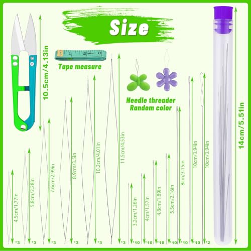 UOOU 86 Pcs Beading Needle Set,6 Sizes Big Eye Seed Bead Needles,Long Straight Beading Needle,Twist Beading Needles,Flexible Needle for Beads for Jewelry Making - Image 2