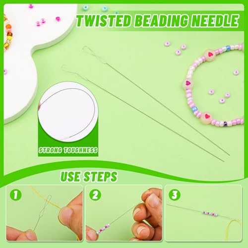 UOOU 86 Pcs Beading Needle Set,6 Sizes Big Eye Seed Bead Needles,Long Straight Beading Needle,Twist Beading Needles,Flexible Needle for Beads for Jewelry Making - Image 4