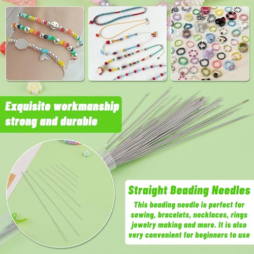 UOOU 86 Pcs Beading Needle Set,6 Sizes Big Eye Seed Bead Needles,Long Straight Beading Needle,Twist Beading Needles,Flexible Needle for Beads for Jewelry Making - Image 5