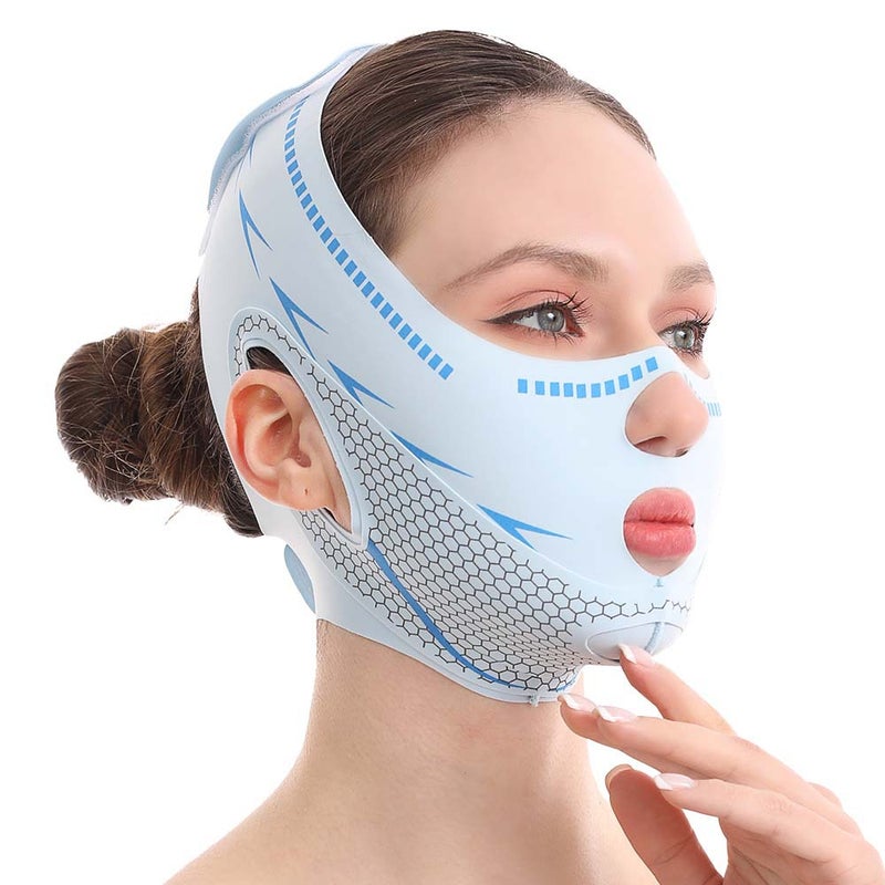 Thin Face Bandage Landing Sleeping Tight Small V Face Double Chin Bite Muscle Pattern Double Chin Sleep Mask - Image 1