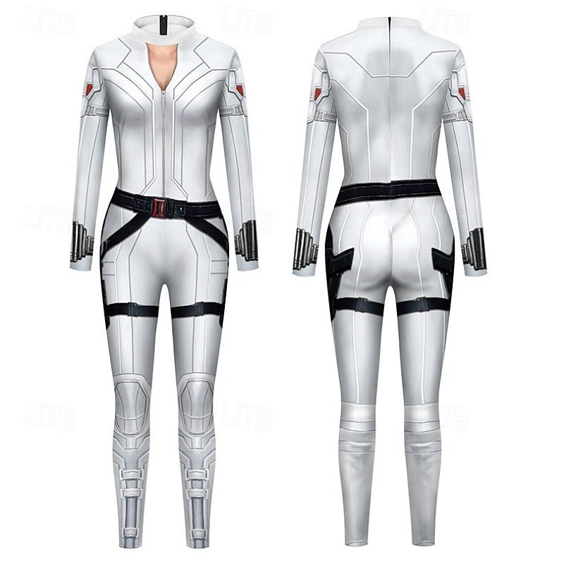 Bluejw Family Jumpsuit Halloween pattern Street Print Silver Black-1 Black Long Sleeve Matching Outfits - Image 1