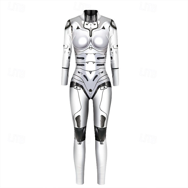 Bluejw Family Jumpsuit Halloween pattern Street Print Silver Black-1 Black Long Sleeve Matching Outfits - Image 5