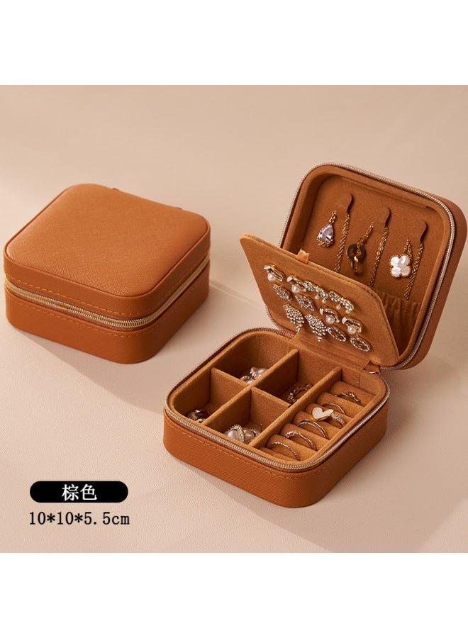 New Portable Simple elry Box Multi-functional Leather Dustproof And Waterproof Ring Earrings Earrings elry Box