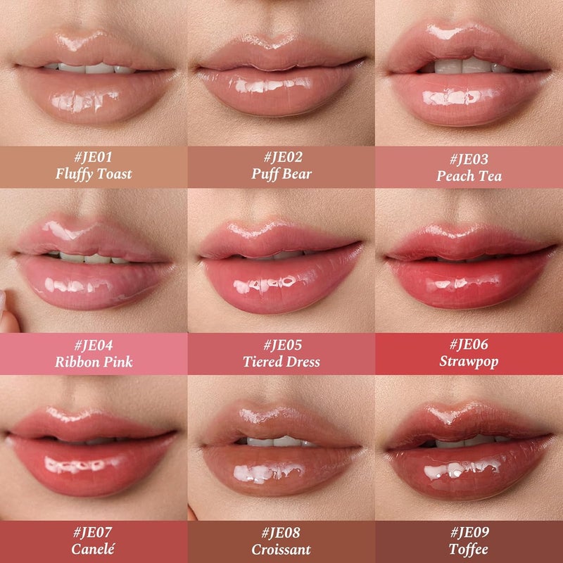 Flower Knows The Sweetie Bear Coating Lip Jelly, Soft Moisturizing Tinted Lip Gloss with Botanicals, Lightweight Non-Sticky Nude Lips Plumper, Cruelty-Free, 5g (JE01 Fluffy Toast) - Image 3