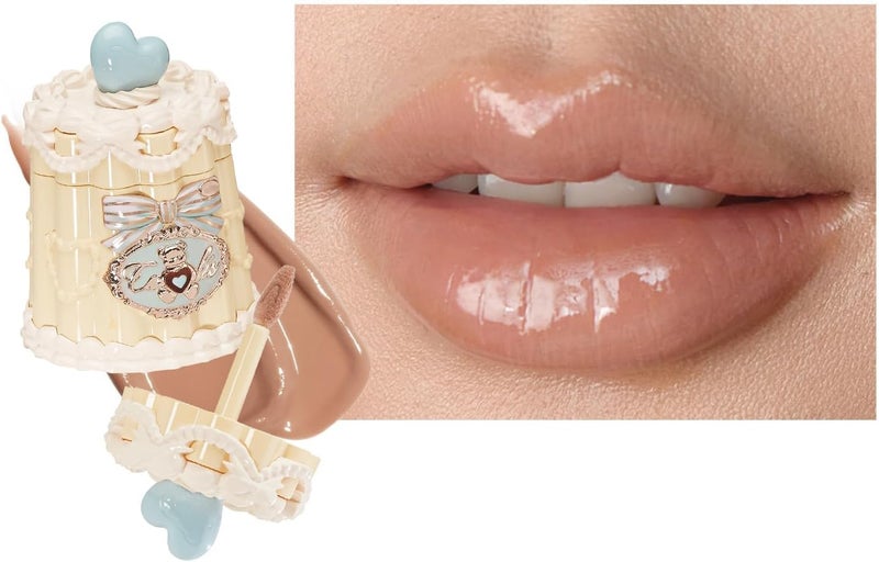Flower Knows The Sweetie Bear Coating Lip Jelly, Soft Moisturizing Tinted Lip Gloss with Botanicals, Lightweight Non-Sticky Nude Lips Plumper, Cruelty-Free, 5g (JE01 Fluffy Toast) - Image 1