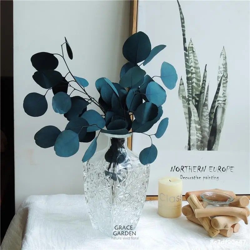 Bluejw Round Leaf Eucalyptus Preserved Bouquet – Real Dried Silver Dollar Eucalyptus with Apple Leaf, Long-Lasting Decorative Dried Plants for Home & Wedding Arrangements - Image 4