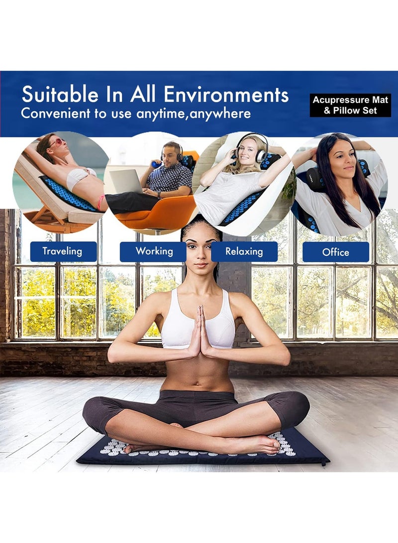Acupuncture Mat for Head, Neck and Back Pain Relief, Foot Massager, Eco-Friendly Yoga Mat, Acupuncture Pillow, Acupuncture Massager - Image 2