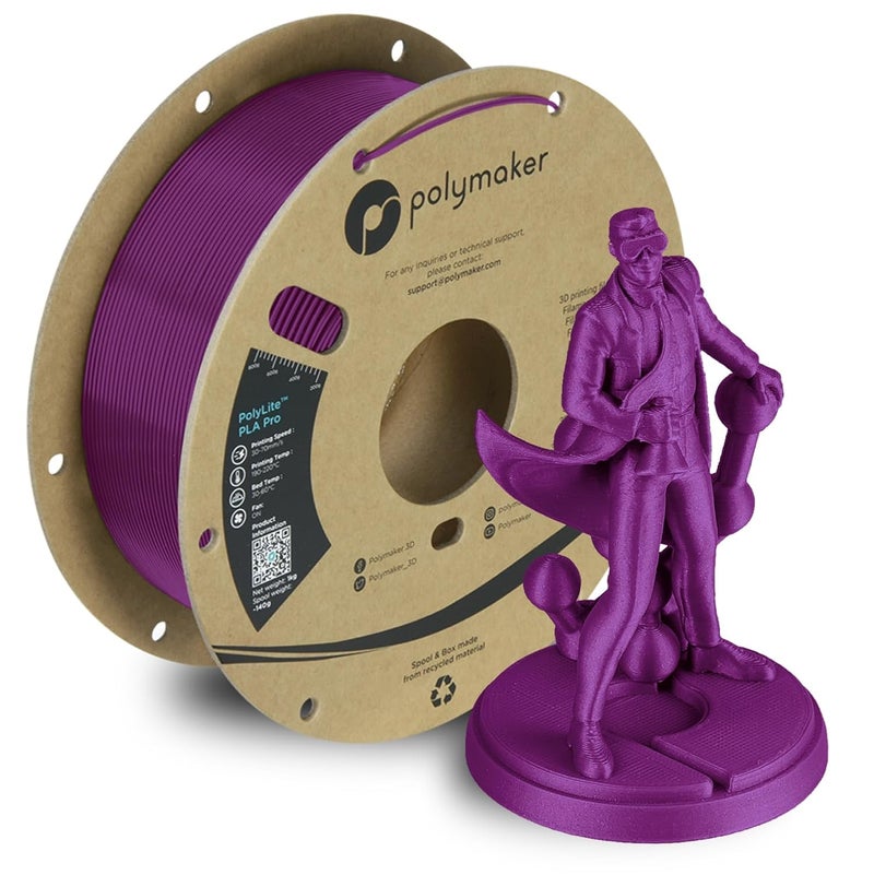 polymaker خيوط PLA PRO 1.75 مم 1 كجم، متانة عالية وصلابة معدنية ماجنتا لخيوط الطباعة ثلاثية الأبعاد، خيوط طابعة ثلاثية الأبعاد PolyLite PLA PRO 1.75 مم، الطباعة مع معظم الطابعات ثلاثية الأبعاد - Image 1