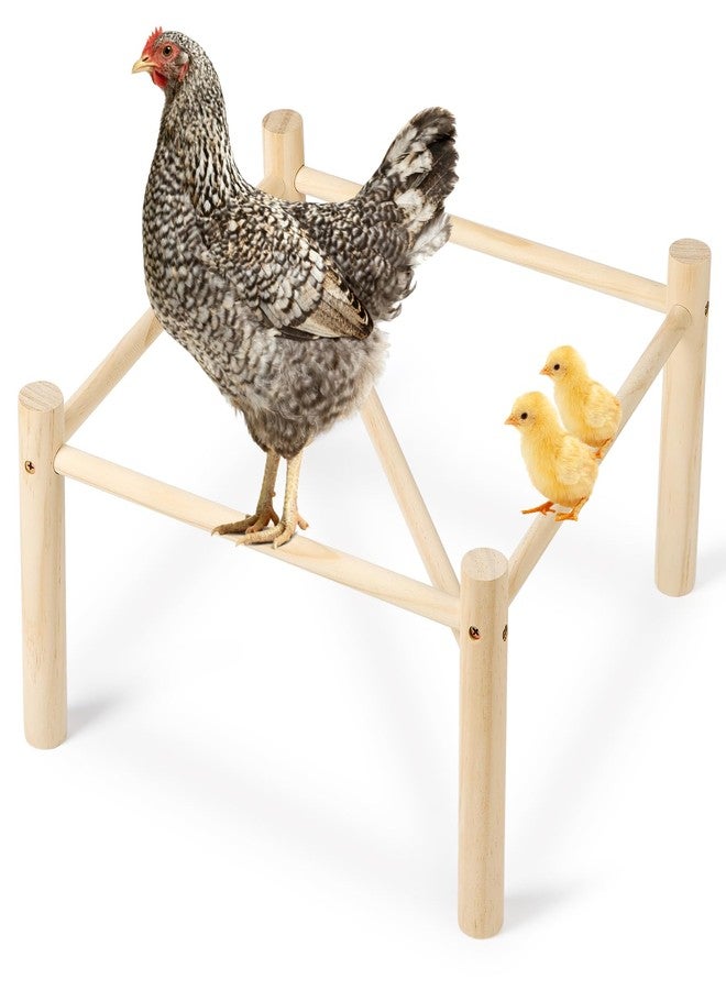 Bartuke Chicken Perch,Chicken Perch for Coop & Brooder, Chicken Coop for Strong Wooden Roosting Bar for Poultry, Chicken Toys & Coop Accessories,Natural Chicken Stand(16.5' L x 16.5' W x 6.3 H) - Image 1