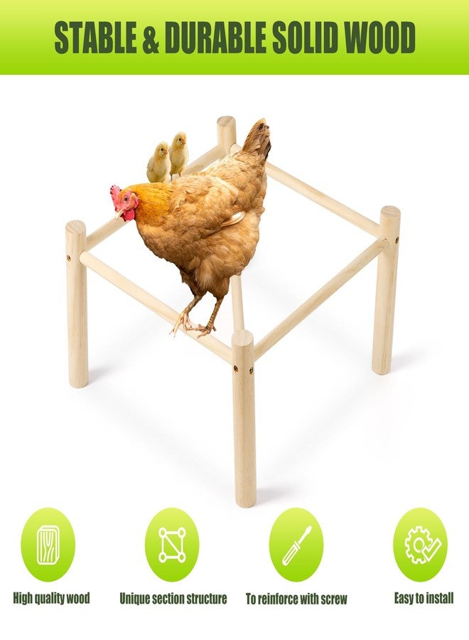 Bartuke Chicken Perch,Chicken Perch for Coop & Brooder, Chicken Coop for Strong Wooden Roosting Bar for Poultry, Chicken Toys & Coop Accessories,Natural Chicken Stand(16.5' L x 16.5' W x 6.3 H) - Image 3