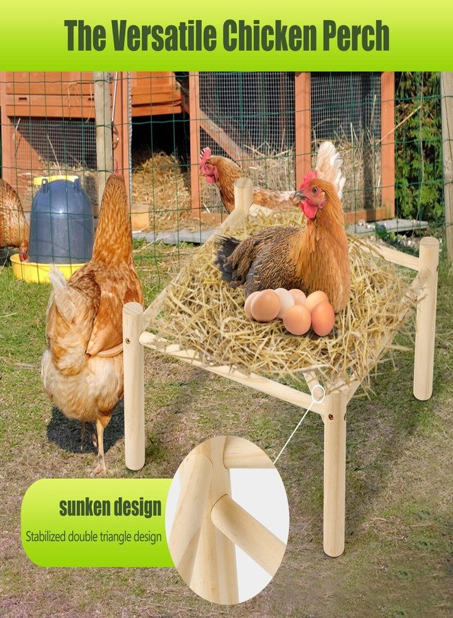 Bartuke Chicken Perch,Chicken Perch for Coop & Brooder, Chicken Coop for Strong Wooden Roosting Bar for Poultry, Chicken Toys & Coop Accessories,Natural Chicken Stand(16.5' L x 16.5' W x 6.3 H) - Image 4