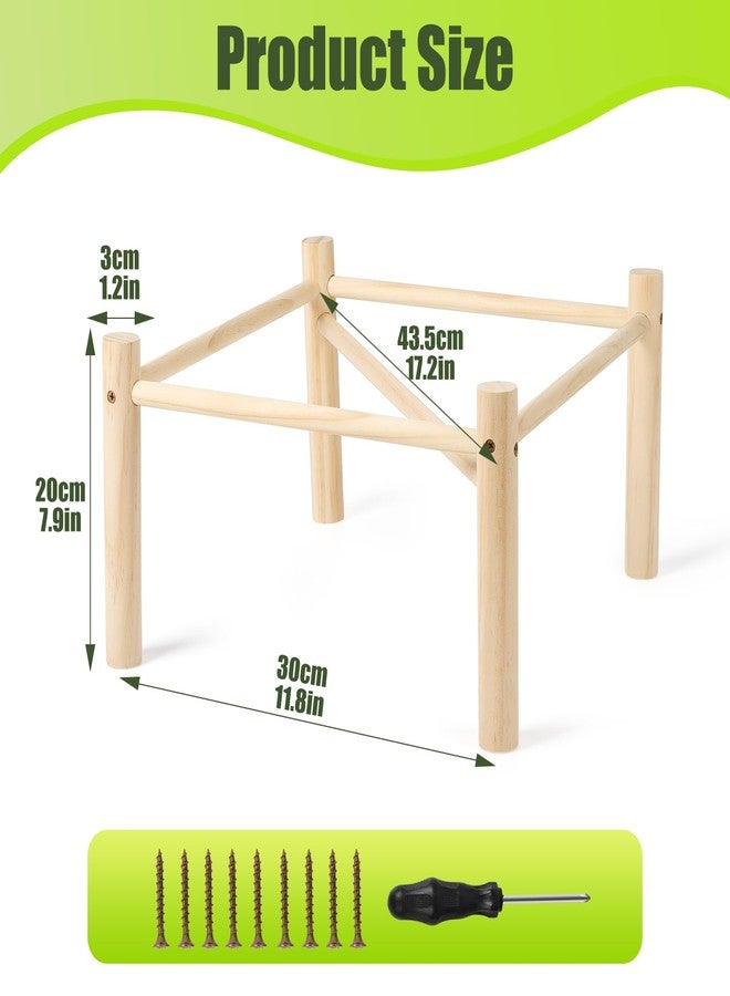 Bartuke Chicken Perch,Chicken Perch for Coop & Brooder, Chicken Coop for Strong Wooden Roosting Bar for Poultry, Chicken Toys & Coop Accessories,Natural Chicken Stand(16.5' L x 16.5' W x 6.3 H) - Image 2