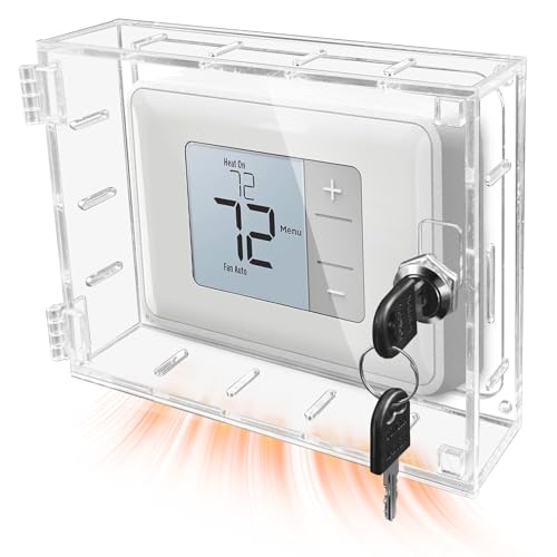 groword غطاء صندوق قفل ترموستات كبير من Groword مع مفتاح - يناسب ترموستات Honeywell وغيرها حتى 6.7 بوصة ارتفاع × 5.12 بوصة عرض - Image 1