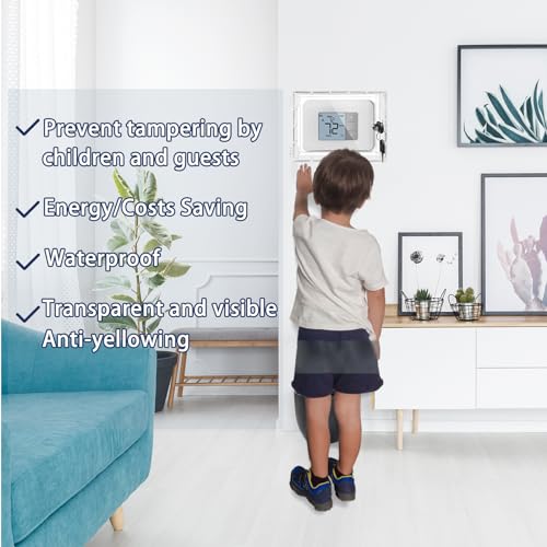 groword غطاء صندوق قفل ترموستات كبير من Groword مع مفتاح - يناسب ترموستات Honeywell وغيرها حتى 6.7 بوصة ارتفاع × 5.12 بوصة عرض - Image 5