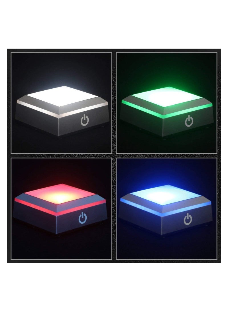GROWSTEADY قاعدة عرض مصباح LED بألوان 6 مع مفتاح لمس حساس لفن الزجاج الكريستالي ثلاثي الأبعاد - Image 5