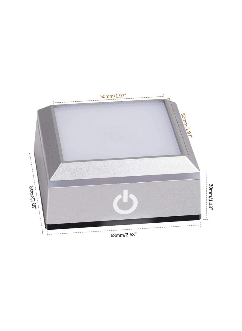 GROWSTEADY قاعدة عرض مصباح LED بألوان 6 مع مفتاح لمس حساس لفن الزجاج الكريستالي ثلاثي الأبعاد - Image 2