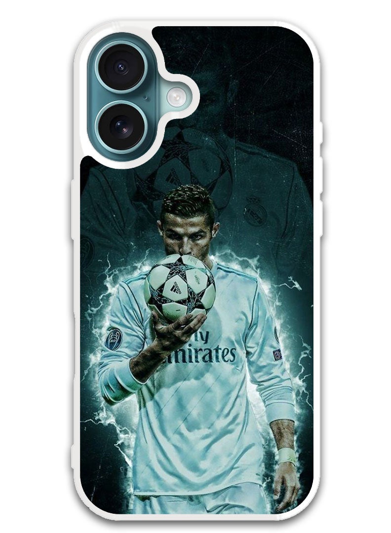 Theodor Protective Case Cover For APPLE IPHONE 16 Plus Ronaldo (2) (White Bumper) - Image 1