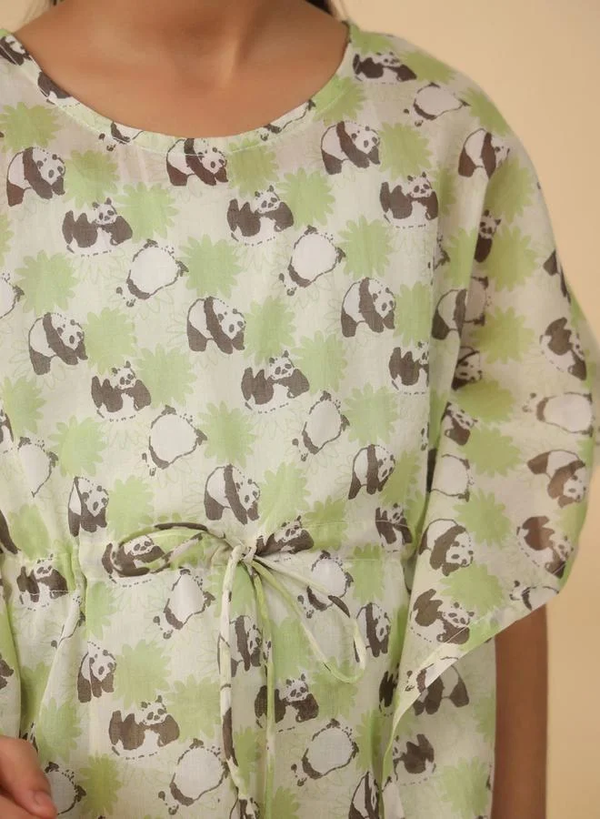sanskrutihomes sanskrutihomes Panda Print Drawstring Top and Pyjama Set