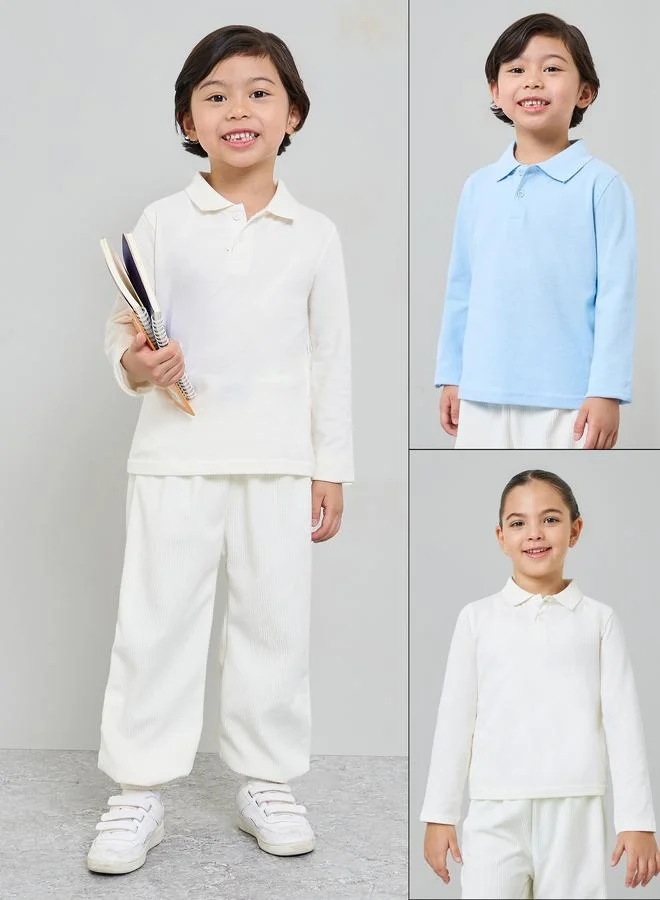 ستايلي Kids Pack of 2 - Cotton Long Sleeves Polo T-Shirt