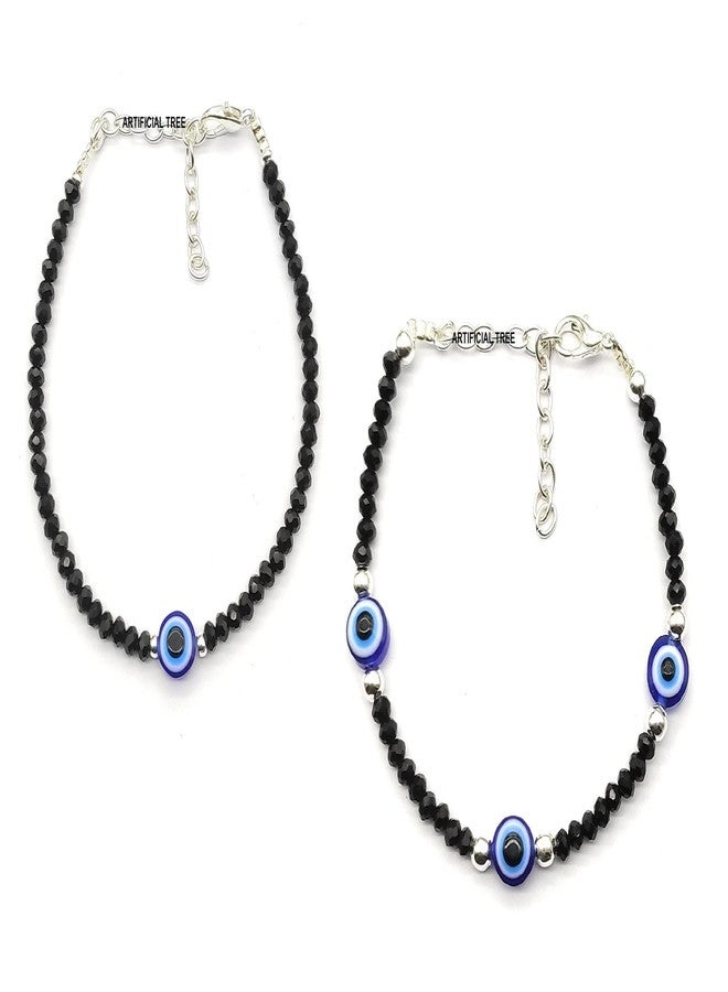 ARTIFICIAL TREE Nazariya 3 Evil Eye + 1 Evil Eye Charms Nazariya Bracelet Adjustable| Nazar Battu | for Women, Men, Girls & Boys 2 Piece(AT GIRLS BRCT 039) - Image 1