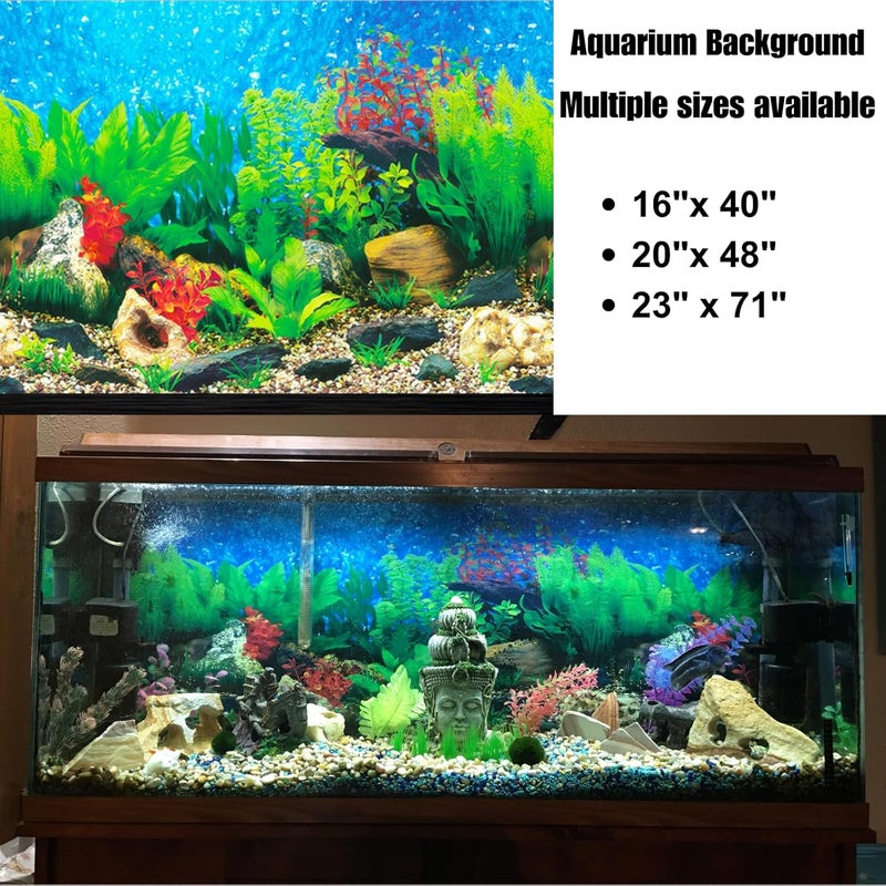 ELEBOX New 15.7" x 40" Fish Tank Background 2 Sided River Bed & Lake Background Aquarium - Image 4