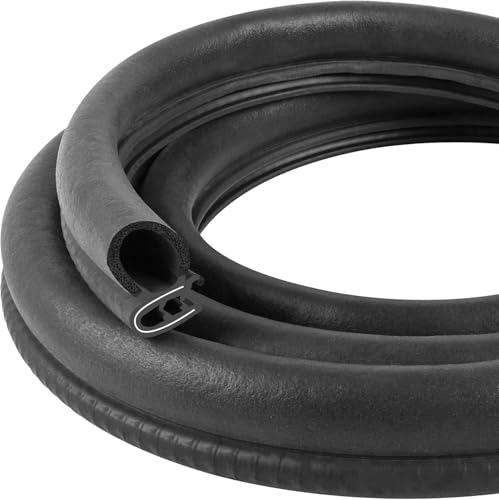 Kikerike Automotive Door Weather Stripping 11Ft Car Door Rubber Edge Trim Seal Strip Gasket with Side Bulb for Car Bus Camper Boat RV Truck Doors - Image 1