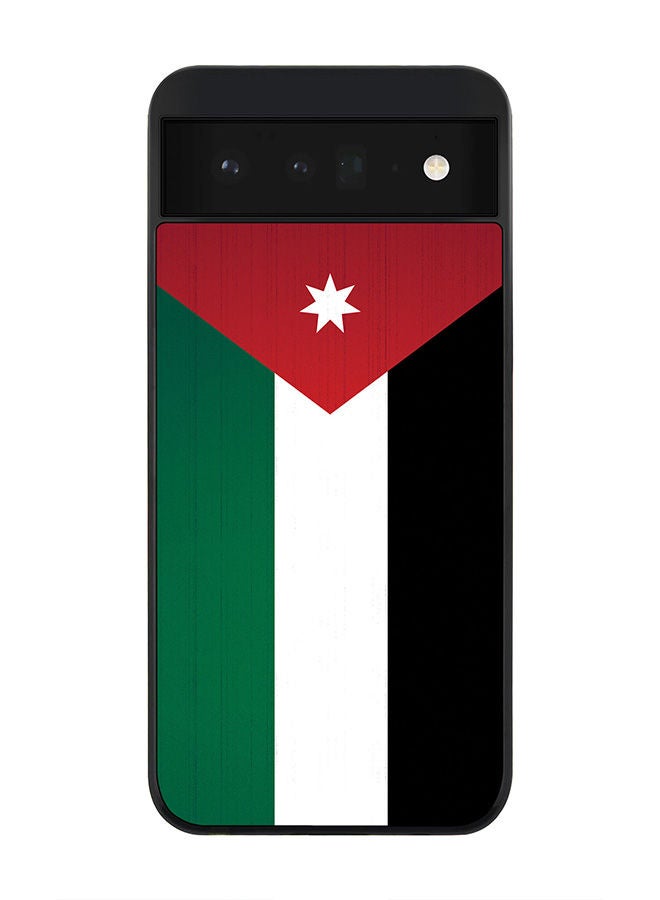 Stylizedd Rugged Black edge case for Google Pixel 6 5G Slim fit Soft Case Flexible Rubber Edges Anti Drop TPU Gel Thin Cover - Flag Of Jordan - Image 1