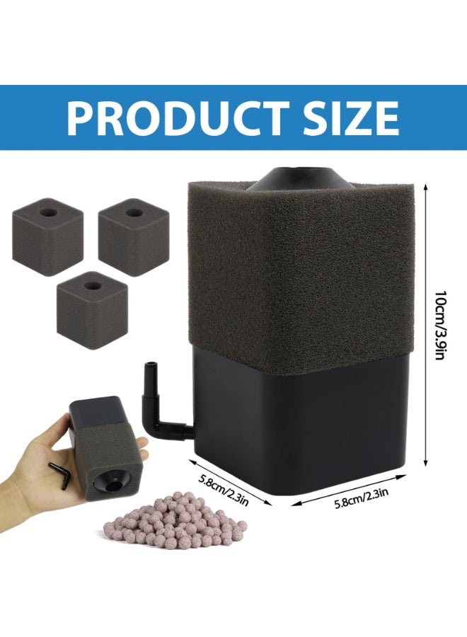 NajmStyle Filter Sponges for Aquarium with 3 Sponges and Ceramic Ball, for Aquariums 15-150L, for Filtering Bacterial Cultures - Image 2