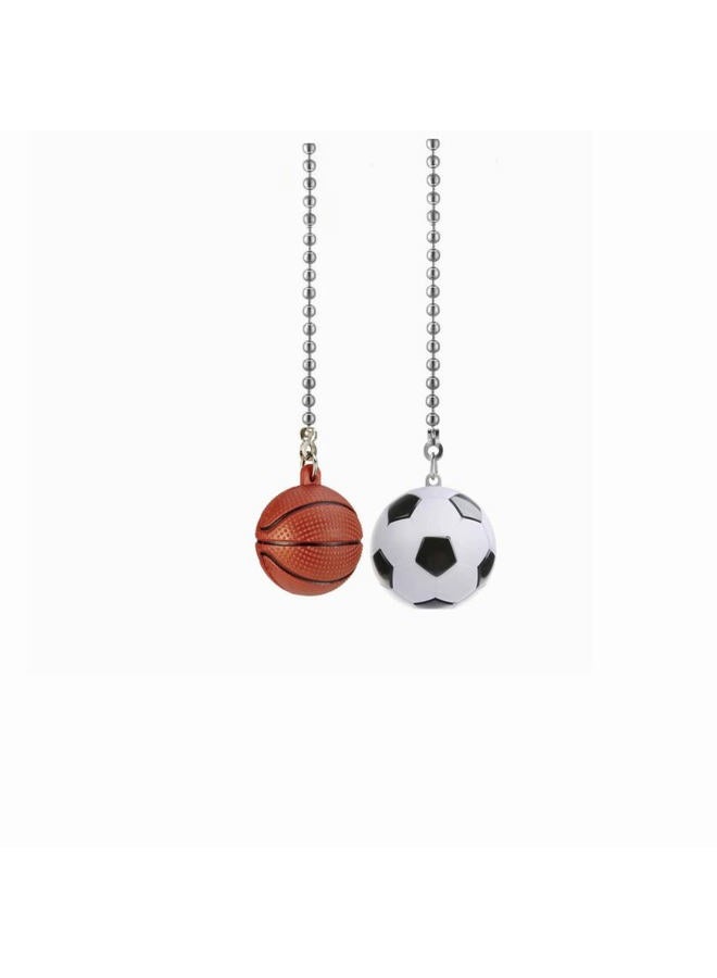GDQLCNXB Ceiling Fan Pull Chain Ornaments Extension Football and Basketball Light Pull Chains for ceiling fans Chain 2Pcs - Image 3
