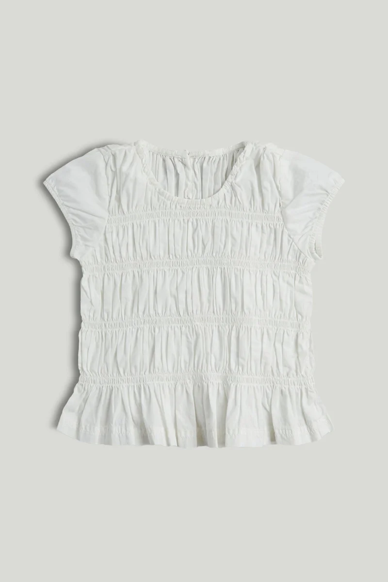 مذركير بلوزة بيضاء مكشكشة