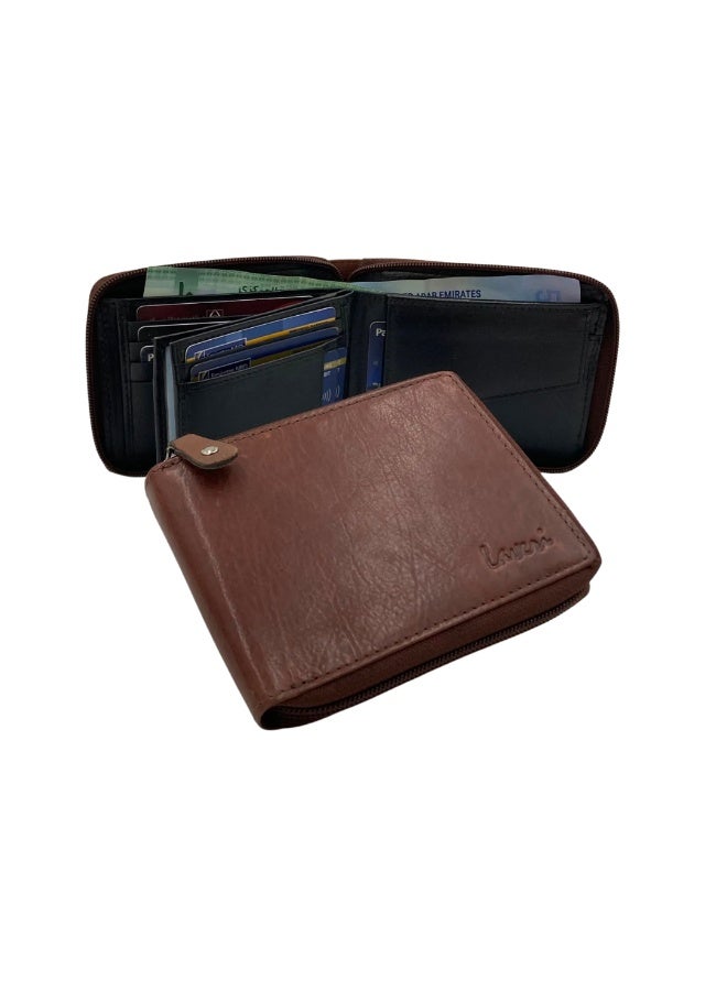 LAVERI LEATHER Full Zip leather men's Wallet #1406CZ - Image 1