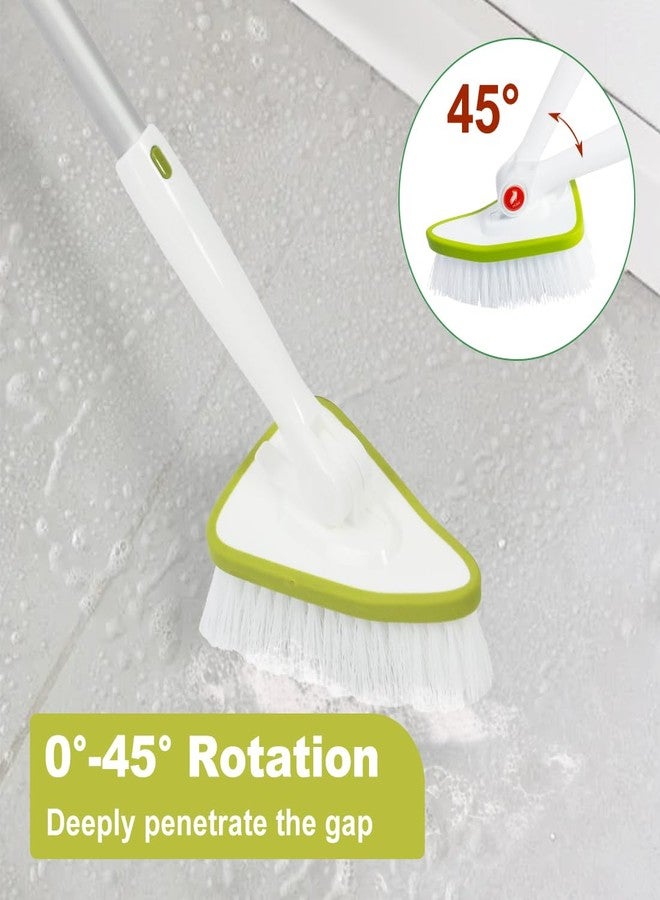 CQT 2 in 1 Bathroom Cleaning Brush with 48" Extendable Long Handle Detachable Scrub Brush with 2 Scrubber Heads and 2 Scouring Pad Head for Cleaning Bathtub Shower Bathroom Wall Bathtub Floor - Image 5