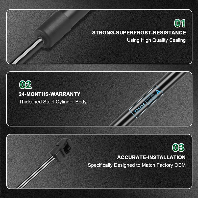 Vurkcy 2 PCS Rear Window Glass Shocks Struts Lift Supports Gas Springs Fit for Ford Expedition/Lincoln Navigator 2007 2008 2009 2010 2011 2012 2013 2014 2015 2016 2017, Replace 6253 PM3016 - Image 4