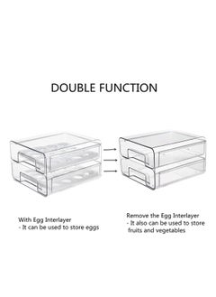 MIXDE Egg Holder for Refrigerator 32 Grid Egg Basket Double Layer Egg Storage with Lids Multifunctional Food Organizer Reusable Fruit Vegetables Meal Fresh Container  - Image 2