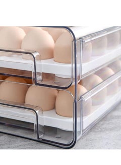 MIXDE Egg Holder for Refrigerator 32 Grid Egg Basket Double Layer Egg Storage with Lids Multifunctional Food Organizer Reusable Fruit Vegetables Meal Fresh Container  - Image 3