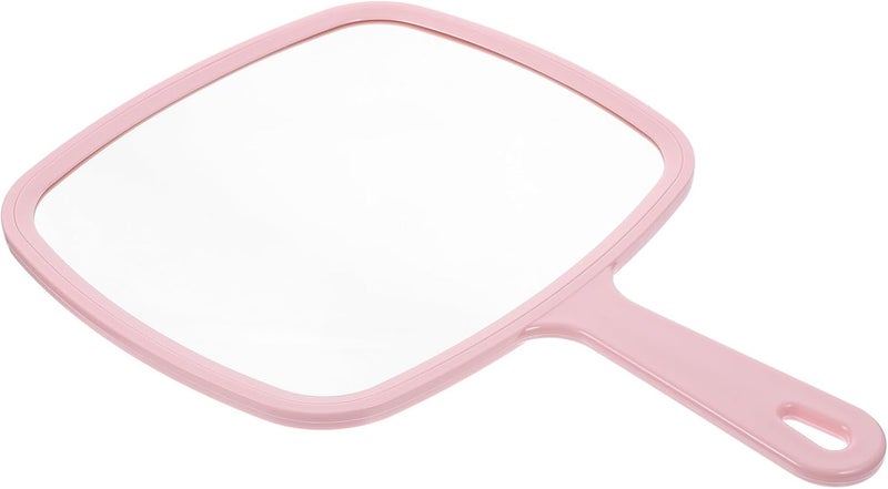 FAVOMOTO Portable Hand Mirror with Handle Lightweight Pink Handheld Makeup Mirror for Women for Home and On-the-go Use - Image 1