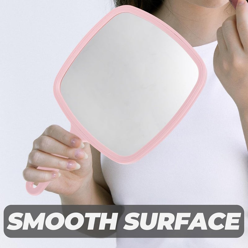 FAVOMOTO Portable Hand Mirror with Handle Lightweight Pink Handheld Makeup Mirror for Women for Home and On-the-go Use - Image 5
