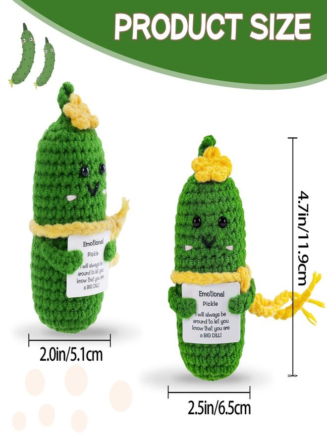Hoedia Crochet Pickle Dolls Friend Birthday Valentines Gifts for Her Women Wife Girlfriend Sister from Husband Men, Cute Funny Gifts for Coworkers Student Teacher Roommates (Pickle with Scarf) - Image 5