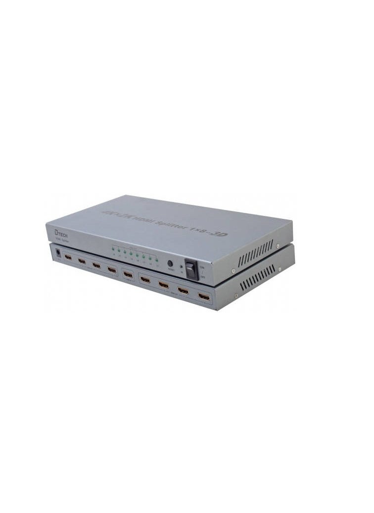 نيوستار موزع HDMI DT-7148 بدقة 4K، يدعم 4Kx2K، يدعم الوضوح العالي الكامل، ثلاثي الأبعاد الكامل، يدعم CEC، إعادة توقيت الإشارة، بطول كابل يصل إلى 25 مترًا AWG26، فضي | DT-7148 4K  - Image 1