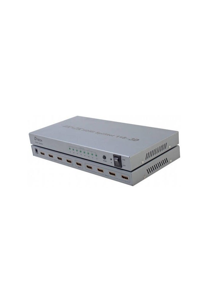 نيوستار موزع HDMI DT-7148 بدقة 4K، يدعم 4Kx2K، يدعم الوضوح العالي الكامل، ثلاثي الأبعاد الكامل، يدعم CEC، إعادة توقيت الإشارة، بطول كابل يصل إلى 25 مترًا AWG26، فضي | DT-7148 4K  - Image 2