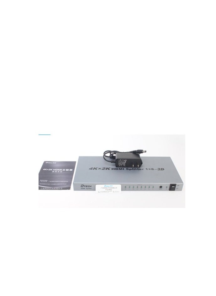 نيوستار موزع HDMI DT-7148 بدقة 4K، يدعم 4Kx2K، يدعم الوضوح العالي الكامل، ثلاثي الأبعاد الكامل، يدعم CEC، إعادة توقيت الإشارة، بطول كابل يصل إلى 25 مترًا AWG26، فضي | DT-7148 4K  - Image 3