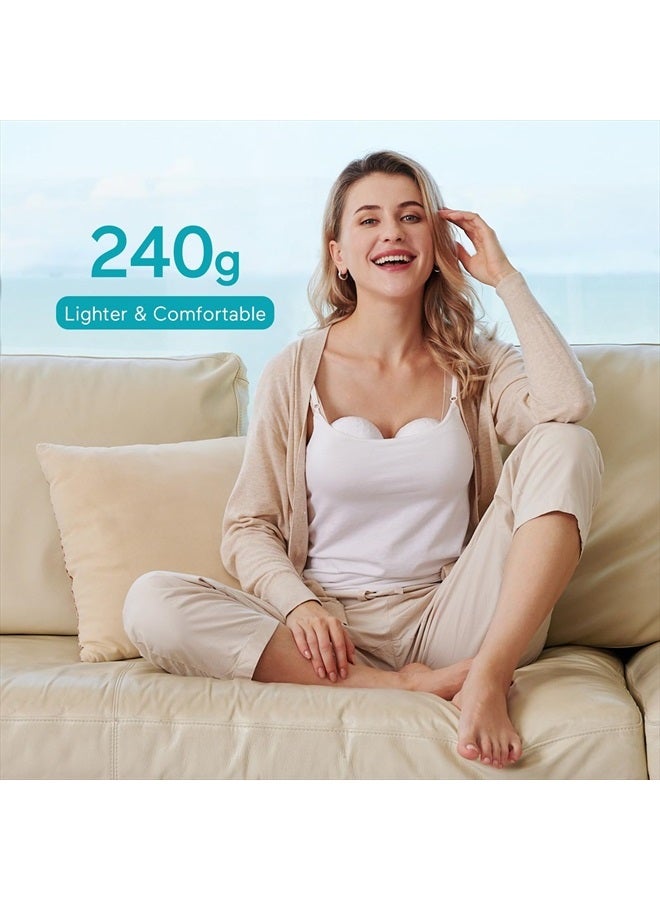 Paruu P10 Hands-Free Breast Pump Wearable, 338mmHg Strong Suction, Low Noise, 4 Modes & 9 Levels, Electric Breast Pump Portable, Smart Display, 19/21/24/28mm Insert/Flange, 2 Pack (White) - Image 4