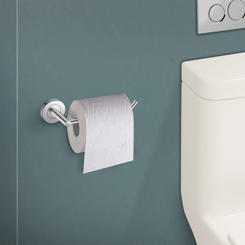 SVDK Stainless Steel Toilet Paper Roll Holder | Wall Mount Tissue Paper Holder in Bathroom, Kitchen, Bathroom Accessories (Chrome) - Image 4