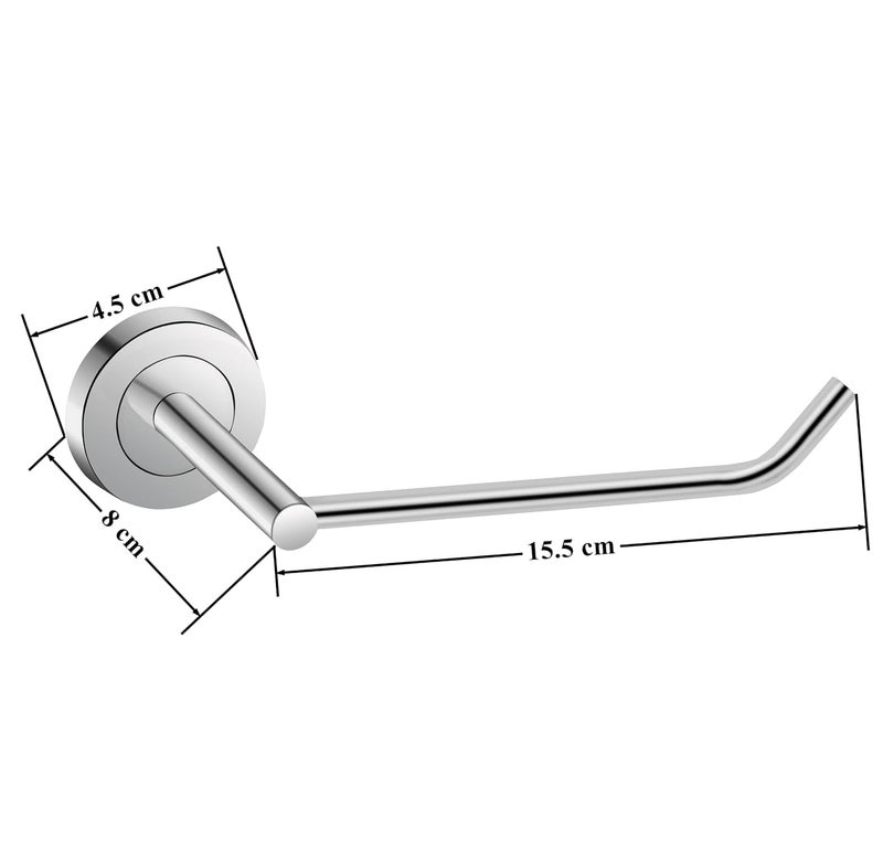 SVDK Stainless Steel Toilet Paper Roll Holder | Wall Mount Tissue Paper Holder in Bathroom, Kitchen, Bathroom Accessories (Chrome) - Image 2