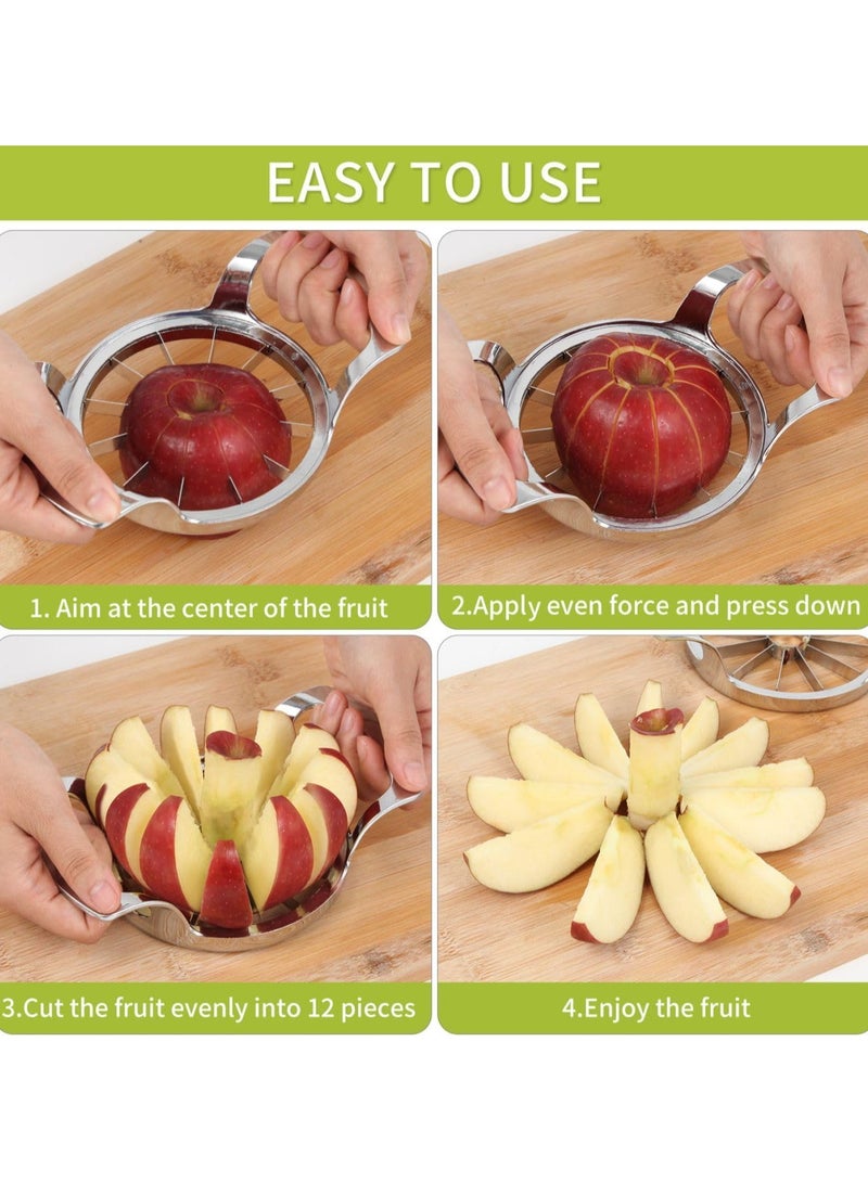 Apple Slicer,12-Blade Extra Large Apple Corer,Easy to Use, Time-Saving, Heavy Duty Stainless Steel Apple Cutter and Divider  - Image 2