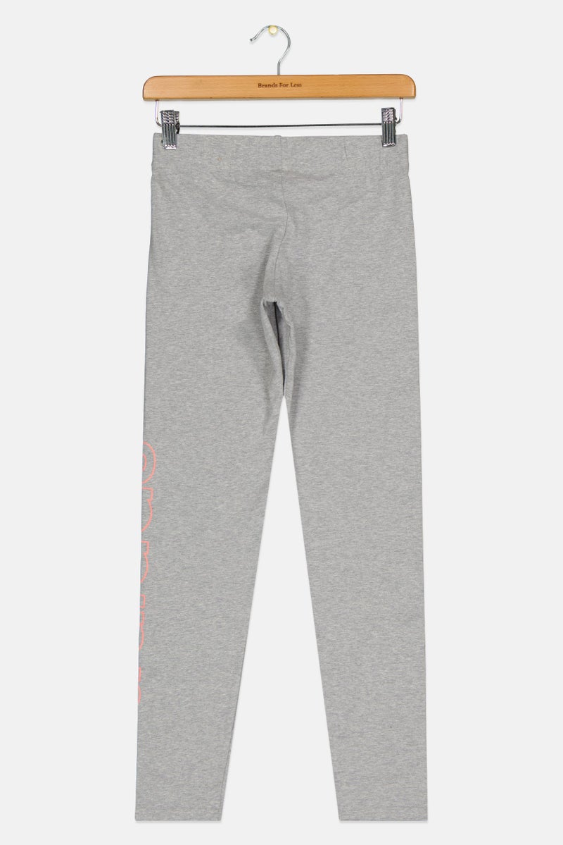 Adidas Kids Girl Brand Logo Outdoor Sweatpants, Grey - Image 2